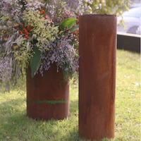 FIORIERA CILINDRICA IN ACCIAIO CORTEN O VERNICIATO