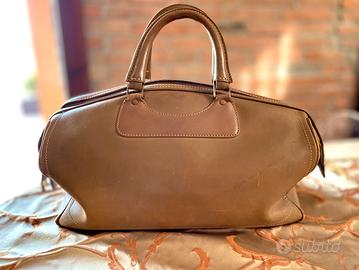 Borsone in pelle da viaggio, vintage 1950