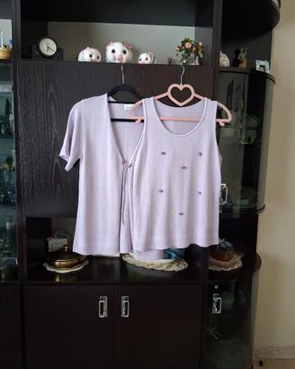 completo cardigan+canotta vintage