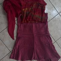 Completo donna top con gonna elegante in seta