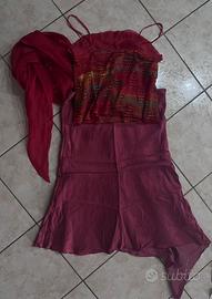 Completo donna top con gonna elegante in seta