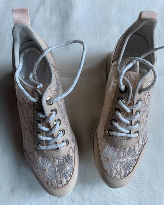 CaféNoir sneakers donna 37 cipria pizzo platform
