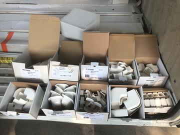 Materiale elettrico, canalette, cavi ecc in blocco