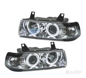 FARI BMW E36 92-98 ANGEL EYES CCFL FONDO CROMATO