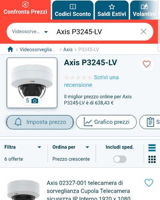 Kit videosorveglianza 6 telecamere con dvr