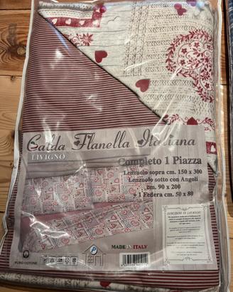 Lenzuola flanella singole 2 set