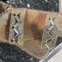 Ciabatte dorate e pietre rettangolari 39 rialzo 4