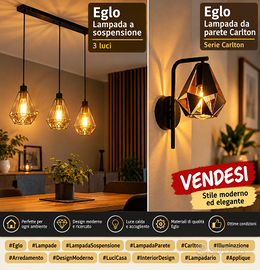 Lampade EGLO modern  Sospensione 3 luci + Appliq