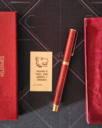 Penna stilografica Kelermes radica vintage mai usa
