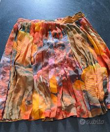 Gonna plissettata fantasia multicolore tg.48
