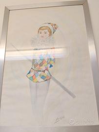 Arlecchino acquerello Natalina Castaldi 