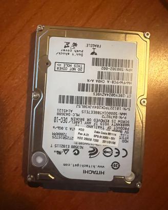 Hard Disk Hitachi 250GB 2,5" SATA – 7200rpm
