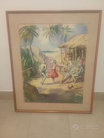 Stampa paesaggio tropicale sudamericano 68x83