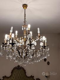 Lampadario vintage in vetro
