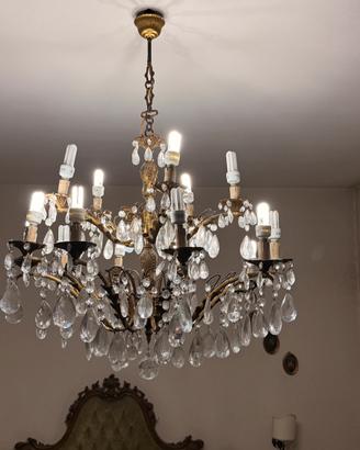 Lampadario vintage in vetro