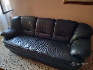 Due divani in pelle nera come in foto