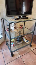 carellino di ferro battuto e vetro 