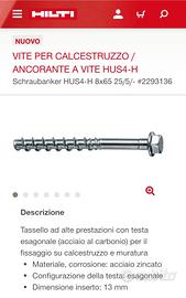 tassello a vite HILTI HUS4 H NUOVO  