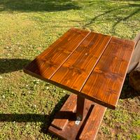 Tavolino artigianale in legno massello di abete