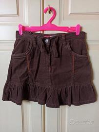 🍫 Gonna Mini CONBIPEL Velluto a Coste con Balza