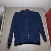 Felpa pile blu Polos con zip e collo alto