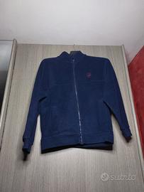 Felpa pile blu Polos con zip e collo alto