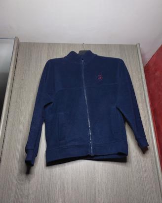 Felpa pile blu Polos con zip e collo alto