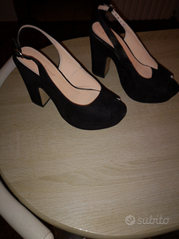 Sandali neri velluto