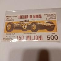 biglietto lotteria di Monza 1965