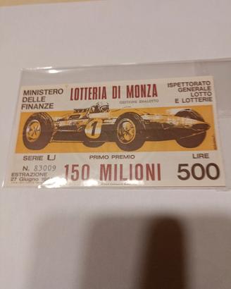biglietto lotteria di Monza 1965