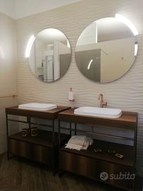 MOBILE BAGNO ALLUMINIO E EUCALIPTO