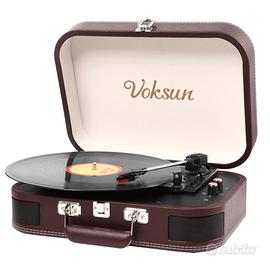 VOKSUN Giradischi Vinile Retrò 3 Velocità 33/45/78