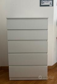 Cassettiera IKEA con 5 cassetti, bianco, 70x40x112