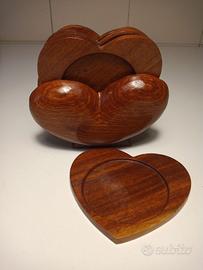 Sottobicchieri in legno - cuore