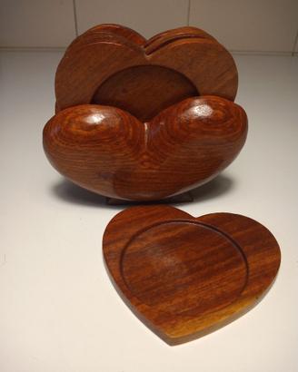 Sottobicchieri in legno - cuore