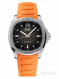 MIDO Multifort TV Big Date Cinturino Gomma Arancio