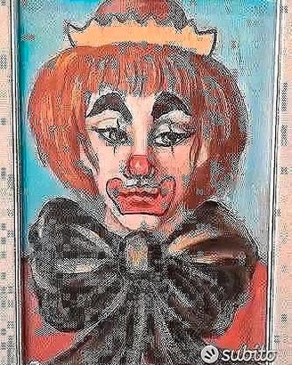 Quadro dipinto a olio "Pagliaccio" di Mussolini