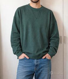 Felpa girocollo da uomo verde scuro