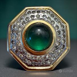 Spilla anni 70 alta bigiotteria cristalli