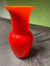 Vaso Venini Opalino Rosso Murano