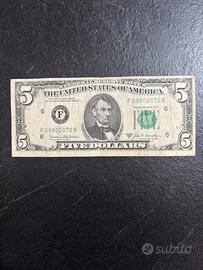 Banconota 5dollari  Usa
