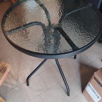 tavolino da esterni piano in vetro