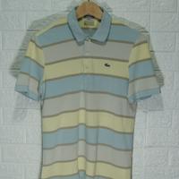 Polo Lacoste a righe pastello in cotone S
