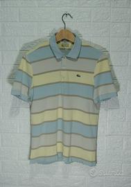 Polo Lacoste a righe pastello in cotone S