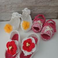 3 Paia di scarpette neonata 
