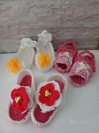 3 Paia di scarpette neonata 