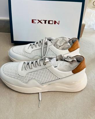 Sneakers  estive Alte , in Pelle bianca, EXTON
