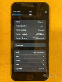 iPhone8 256 gb grigio siderale come nuovo.