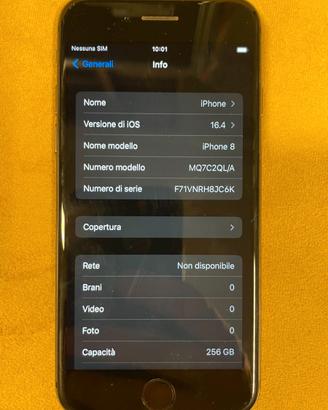 iPhone8 256 gb grigio siderale come nuovo.