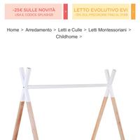 letto montessoriano capanna con doghe